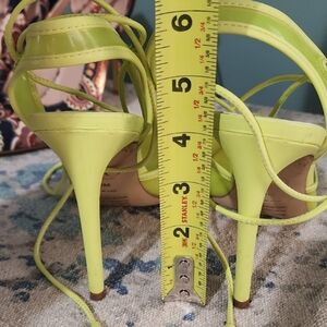 Neon Yellow Strappy Heels